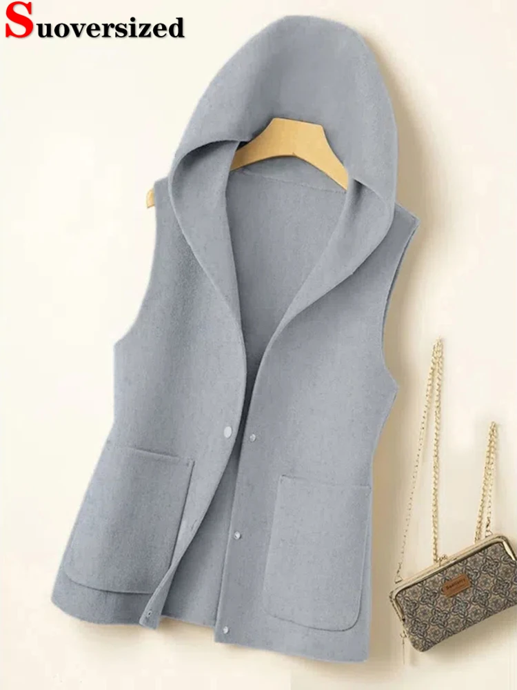 KUTSARA™ - Casual Sleeveless Hooded Long Vest main image 0