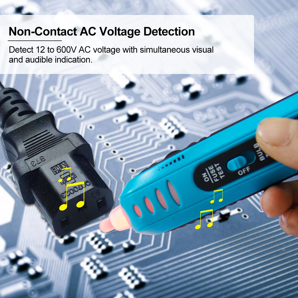 Christmas Light Tester Bulbs Checker Non-contact Voltage Detector 12-600 V AC all-sun GK13 2