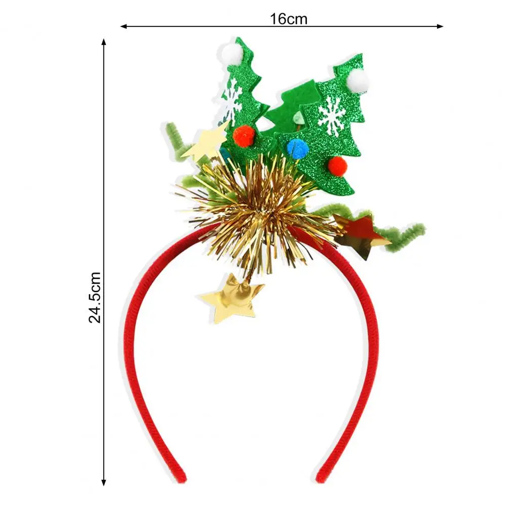 1Pc Christmas Headbands for Parties Photos Snowman Reindeer Santa Hat Antlers Hair Hoop Plastic Festive Hair Accessory for Party