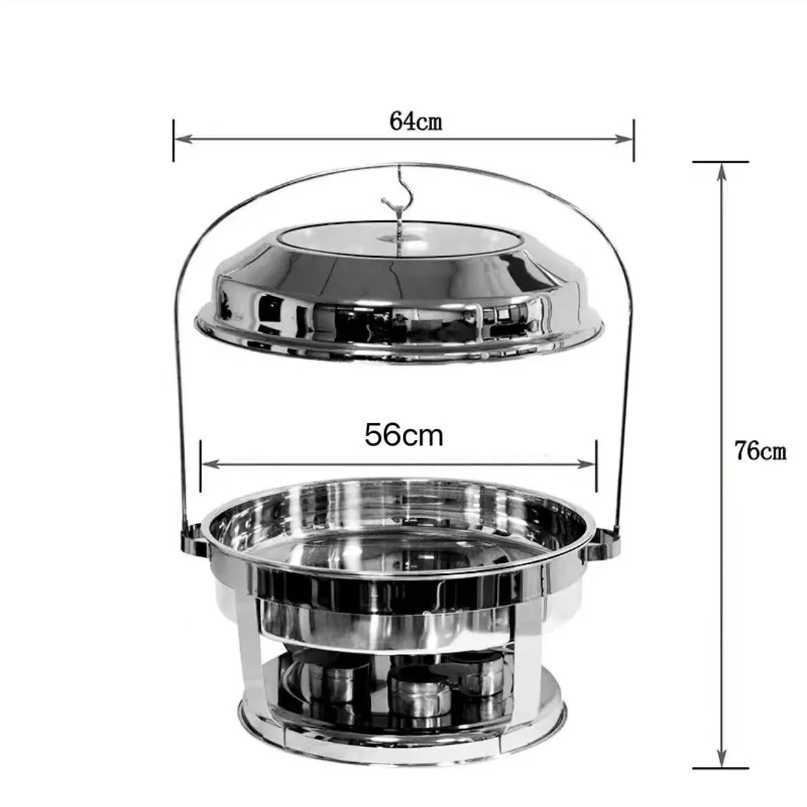 Description Picture 3 of itemHot Selling Luxury Silver Electric Chafing Dish Buffet Set Big Size Chaffer Food Warmers For Catering