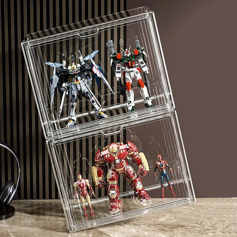 Multi-Functional Large-Capacity Figure Storage Case Acrylic Transparent Display Box for Figures Dust-Proof Storage Case