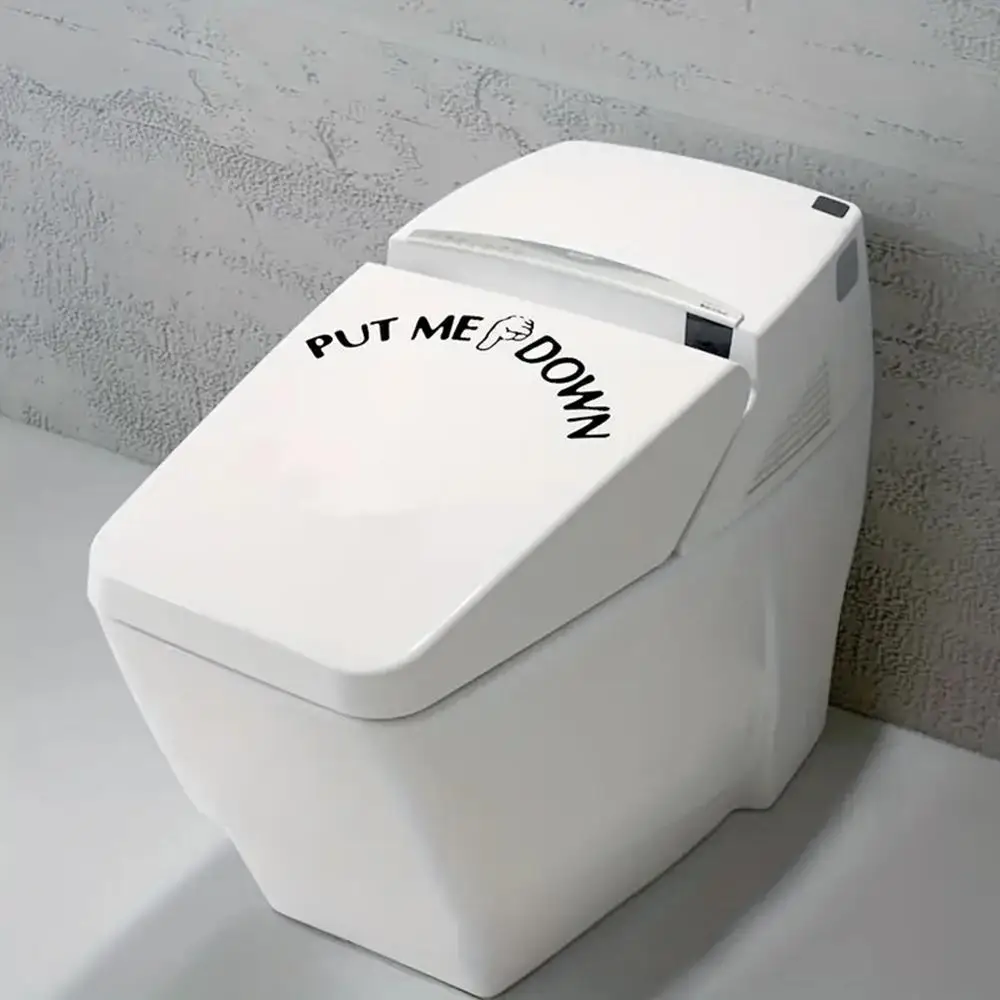 1 pc put me down gesture toilet sticker Self Adhesive Vinyl Waterproof Wall Art Decal for WC washroom Waterproof Wall Art Decal