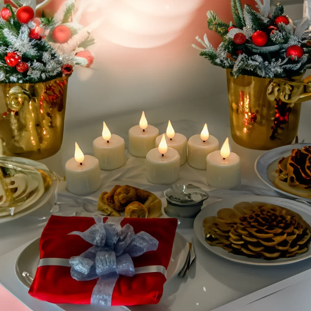USB Rechargeable Flickering LED Tealight Candles with Timer and Remote - Perfect for Weddings, Birthdays, and Home Decor
