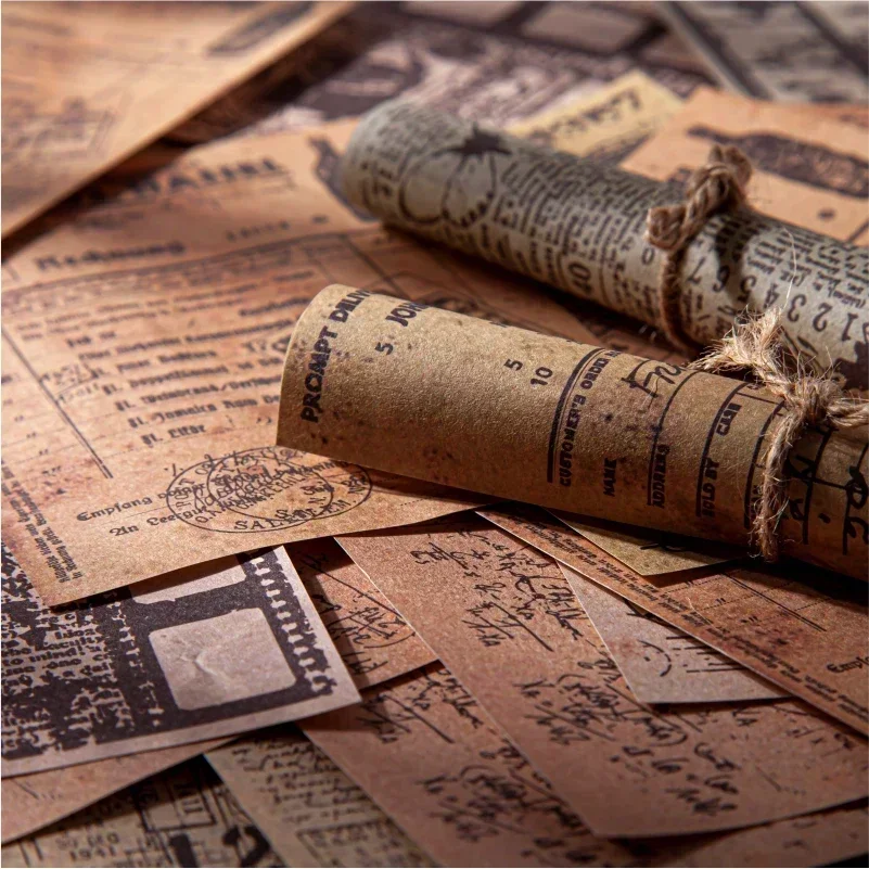 30Pcs Paper Retro Notebook Decoration DIY  Label Paper 12*9CM Stickers Planner s Vintage Material Old Scrapbooking - 3