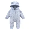 OLEKID 2025 Autumn Winter Newborn Baby overalls Flannel Hooded Kids Baby Girl Rompers 0-1 Years Toddler Boy Jumpsuit Outfits 2