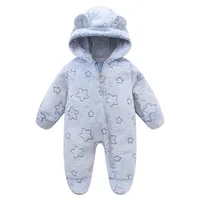 OLEKID 2025 Autumn Winter Newborn Baby overalls Flannel Hooded Kids Baby Girl Rompers 0-1 Years Toddler Boy Jumpsuit Outfits 2