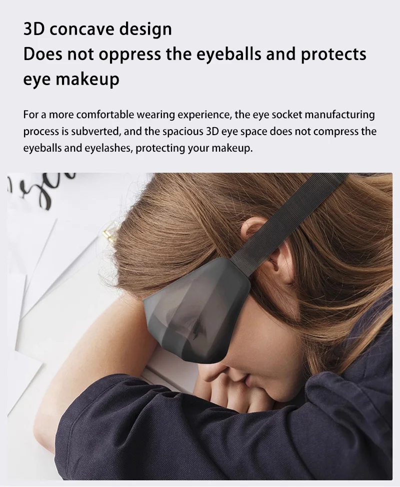 Antifaz para Dormir 4S Pro, Antifaz 3D Estereoscópico para Dormir, para Hombres, Mujeres y Adultos, Ajustable, Portátil,