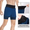 ARSUXEO Men's Trail Running Shorts Sportswear 2 in 1 Wrap-Around Pockets Gym Training Exercise Joging Athletic Shorts B233 2