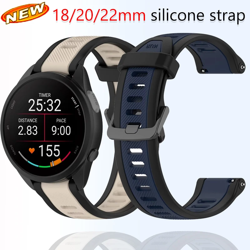 Silicone Strap Replacement Band for Garmin Watches - Available in 18mm/20mm/22mm Sizes