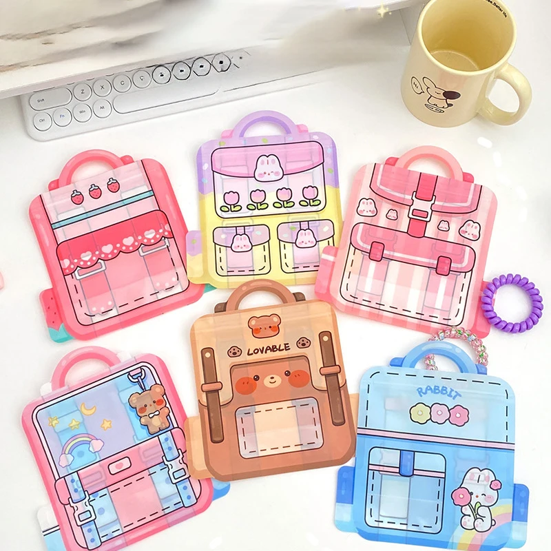 3/6/12 PCS Party Sweets Packaging Bags Cute Snack Cookie Goody Bag Children\'S Day Gifts With Handle Party Birthday Kids Gift