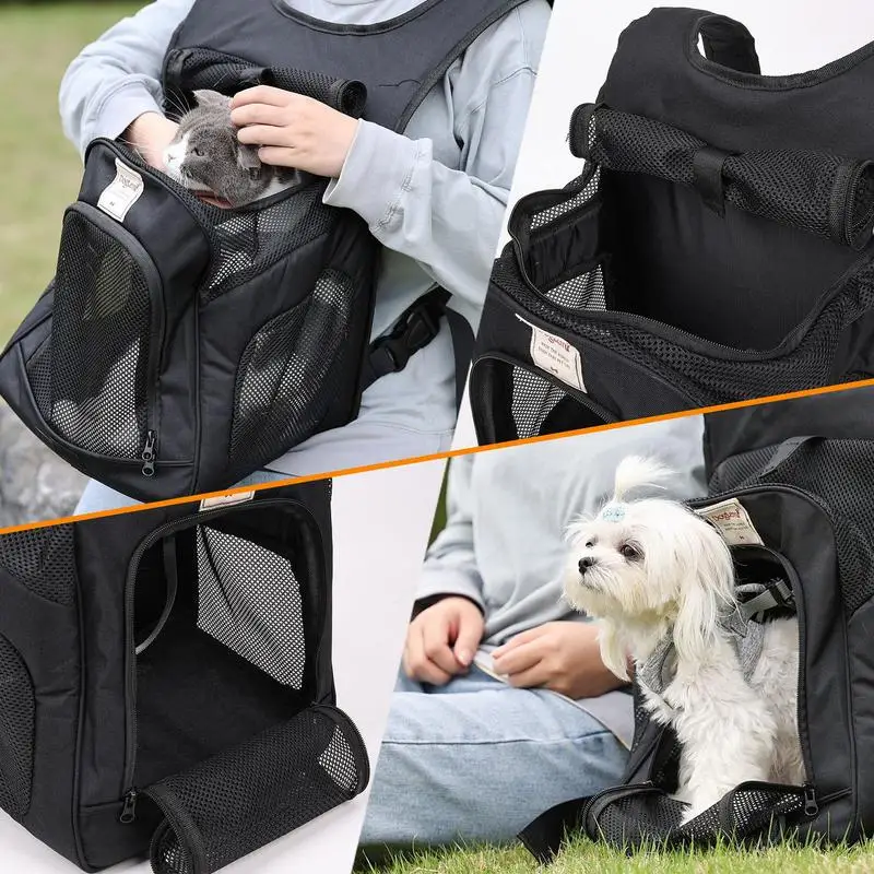 Cat Carrier Backpacks Adjustable Pet Front Dog Cat Carrier Ventilated Mesh Dog Travel Back Pack Easy-Fit Doggy Backpack Puppy