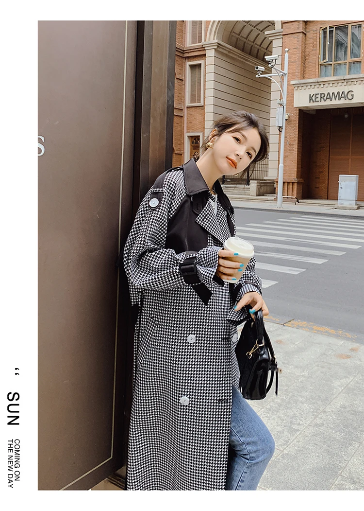 waterproof parka Brand New England Style Plaid Trench Coat Women Long Double-Breasted Duster Coat For Lady Windbreaker Spring Autumn Outerwear packable down jacket