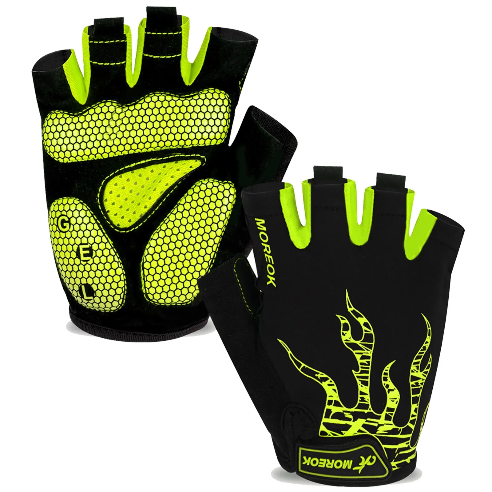 MOREOK Bike Gloves 5MM SBR Pads Mountain Bike Gloves Breathable Bicycle Gloves Non-slip Road Biking Cycling Gloves for Men Women 2