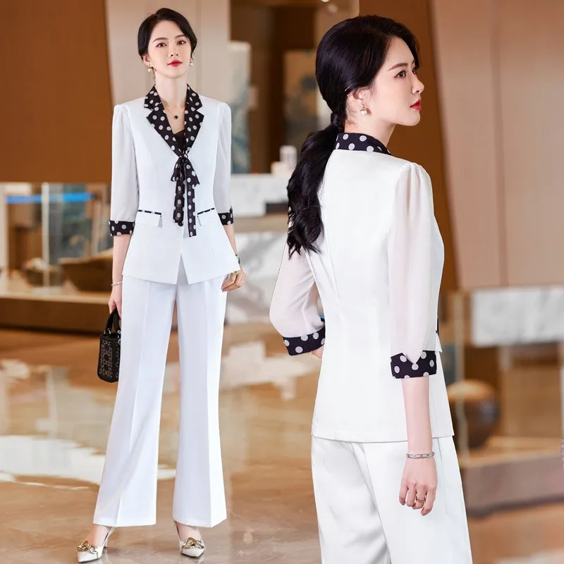 High Quality Autumn Winter Formal Ladies Blazer Women Business Suits with  Sets Work Wear Office Uniform 4XL Size Pants Jacket