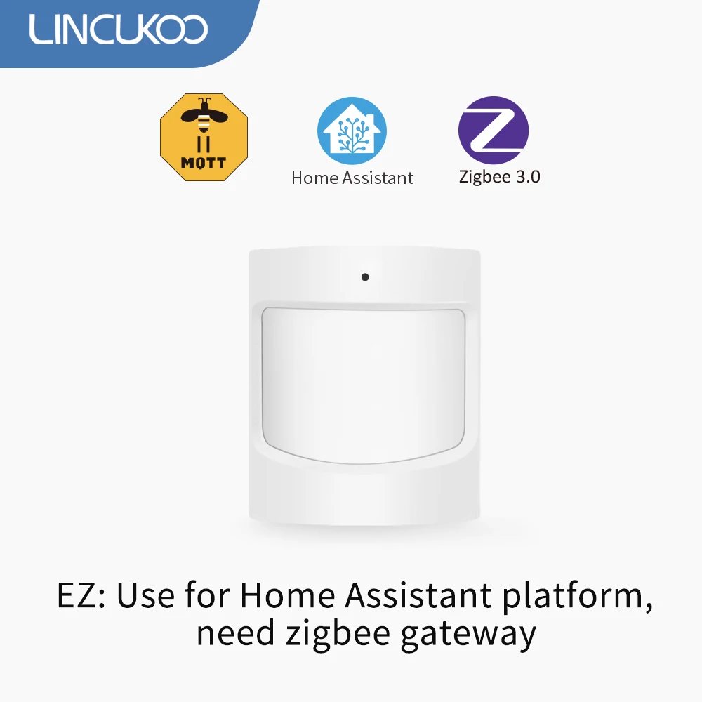 Lincukoo Smart PIR Motion Sensor ZigBee Detector Home Security Burglar Wireless lighting linkage MQTT Home Assistant EWELINK