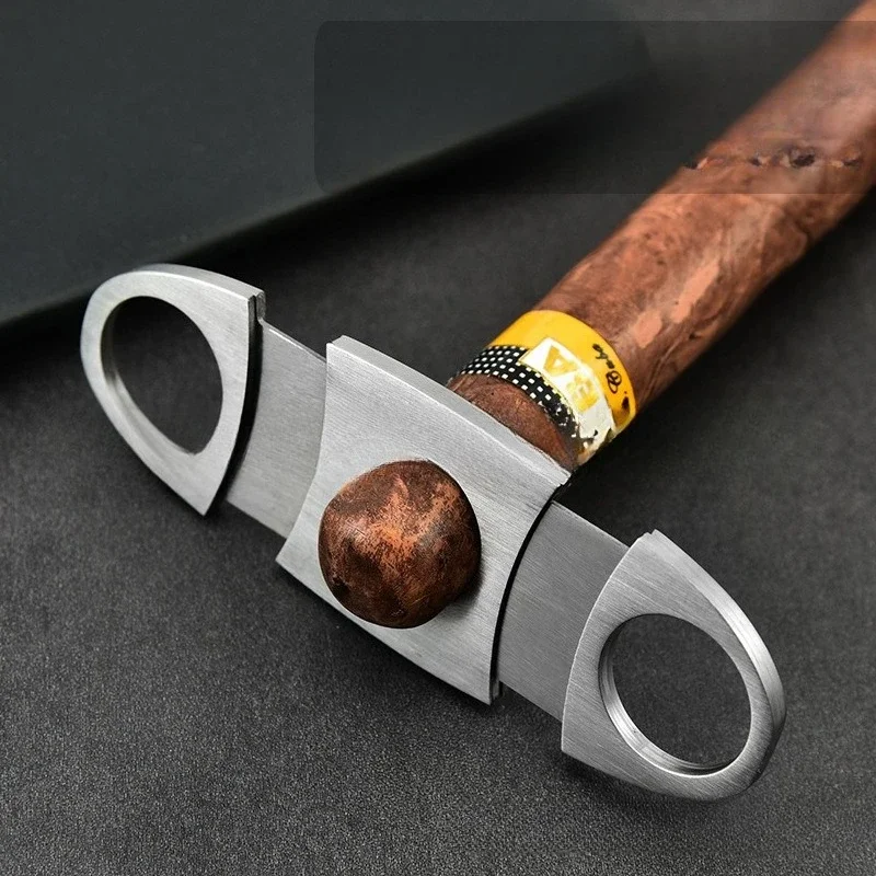 Cigar Accessories Cigar Cutter Stainless Steel  - Guillotine Style with Punch for Premium