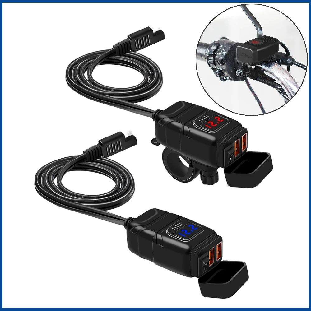 

USB-зарядное устройство для мотоцикла, 12 В, с двумя портами