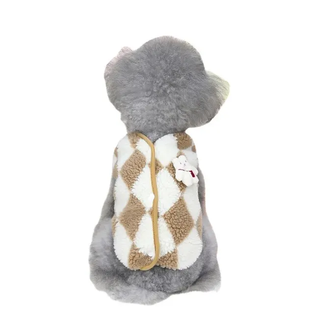 1pc Pet Dog Clothes Soft Warm Fleece Dogs Jumpsuits Plaid Pet Clothing for Small Dogs Puppy Cats Costume Coats 6
