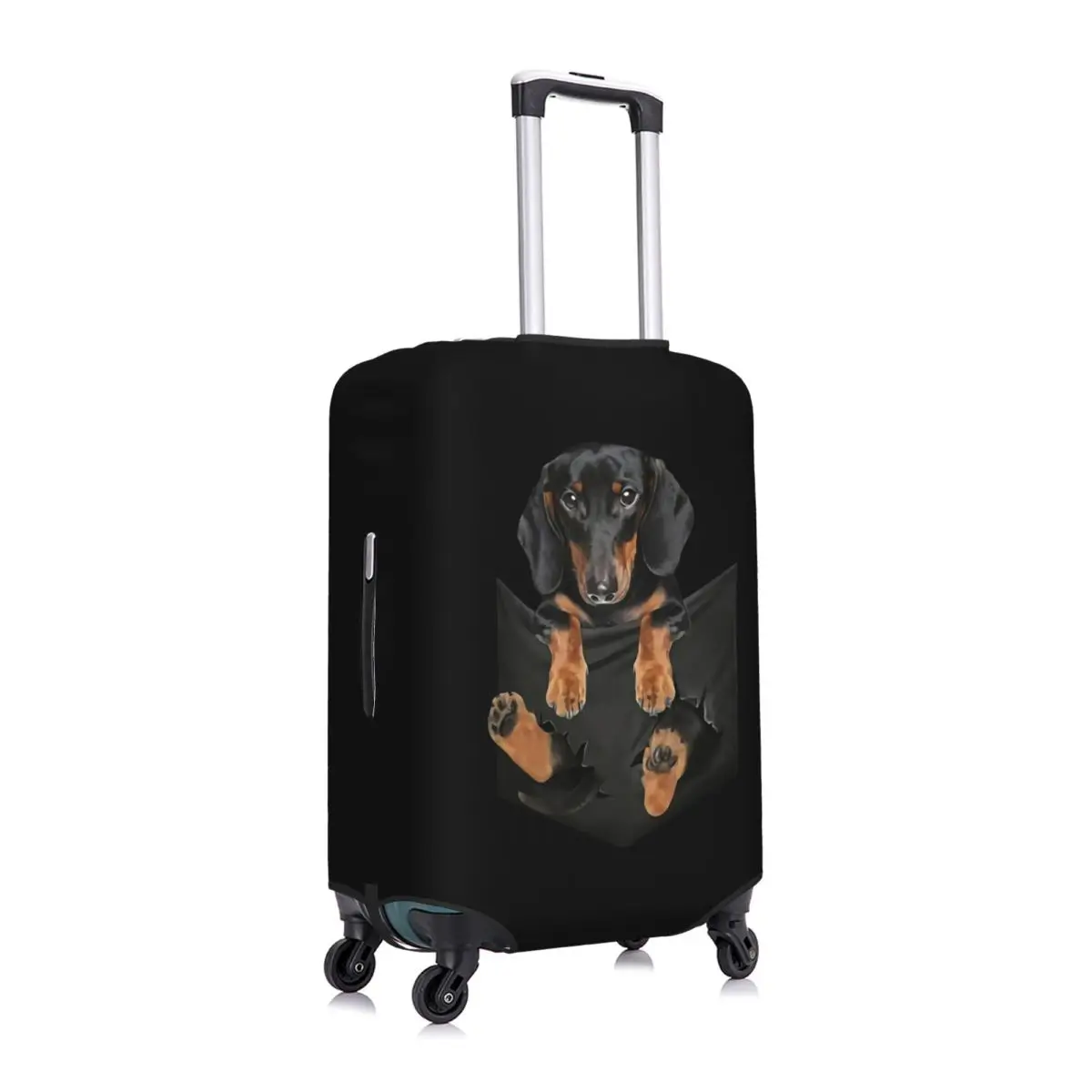 Funny Dachshund Luggage Cover Protector Cute Sausage Badger Wiener Dog Travel Suitcase Protective Cover for 18-32 Inch