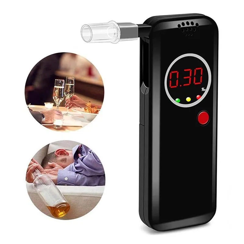 Alcohol Tester LCD Screen Digital Breath Tester Breathalyzer Police Alcotest Backlight Display Handheld