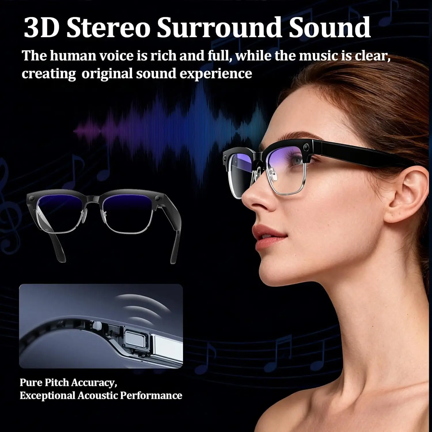 Nuovi Occhiali Smart AI 2026 per Uomo, Fotocamera 4K HD 800MP, Chat GPT, Chiamate Bluetooth, Traduzione Linguistica, Lettore Musicale Wi-Fi, Occhiali da Sole per Donna - immagine 6