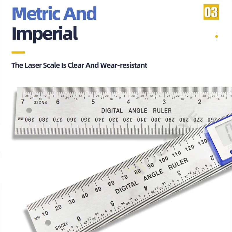 Electronic Angle Meter 360 Degree Protractor Digital Goniometer Carpentry Tools Angle Finder Multifunctional Metal Square Ruler digital angle protractor digital angle meter