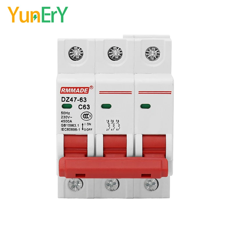 DIN  DZ47-63 ̴ ȸ ܱ  ġ, AC 230V-400V 1P 2P 3P 4P MCB 6A 10A 16A 20A 25A 32A 40A 50A 63A 80A 100A 125A