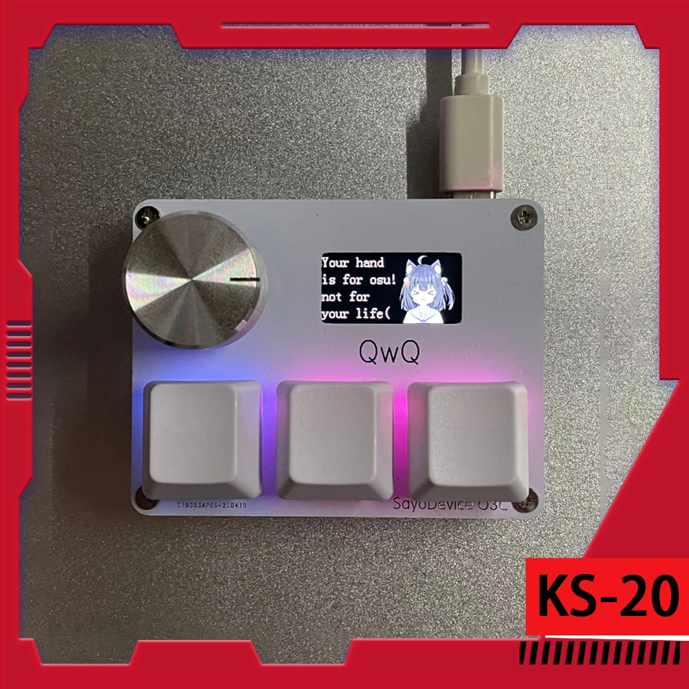 

KS-20 цифровая клавиатура Gateron, триггер, магнитные переключатели, SayoDevice OSU O3C, быстрая клавиатура с ручкой, экран, копия, наклейка Shotcut