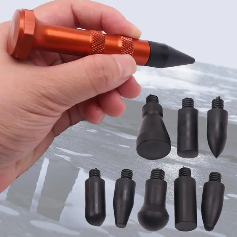 Dent Removal Tools Dent Repair Tool Kits Dent Removal Tap Down Tools With 9 Heads Tips Dent Rubber Hammer Auto Body Dent Fix