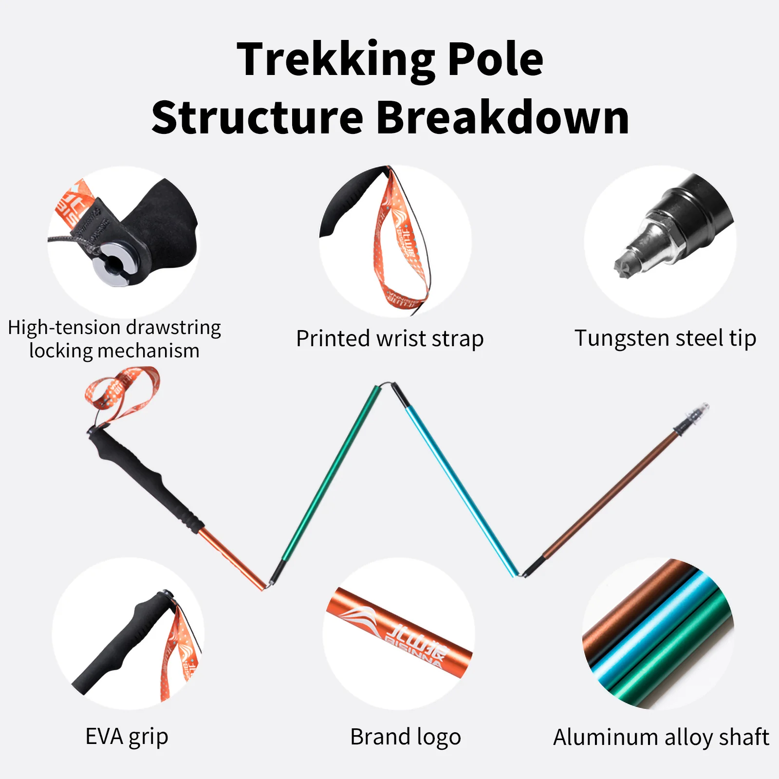  slider image of BISINNA 2pcs Trekking Poles