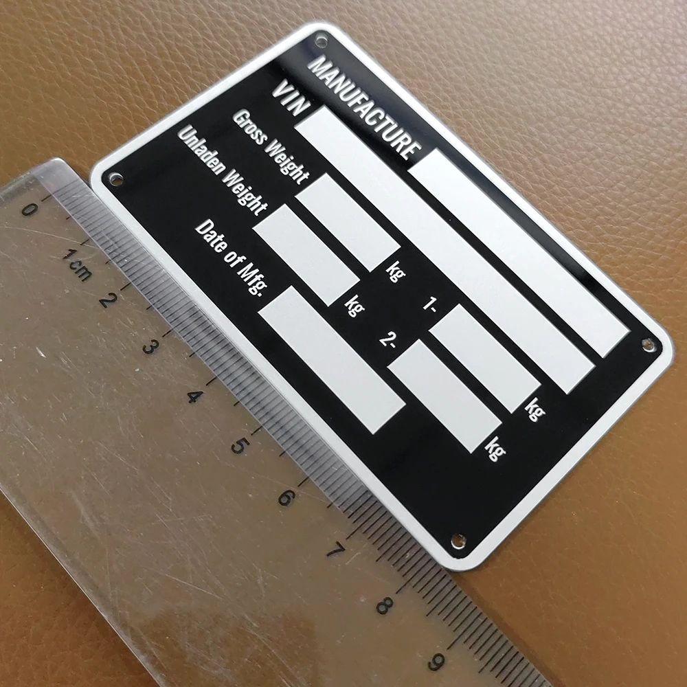 86 X 54mm Aluminum Trailer ID Tag Vin Plate Serial GVWR Medical RV Parts Camper Accessories