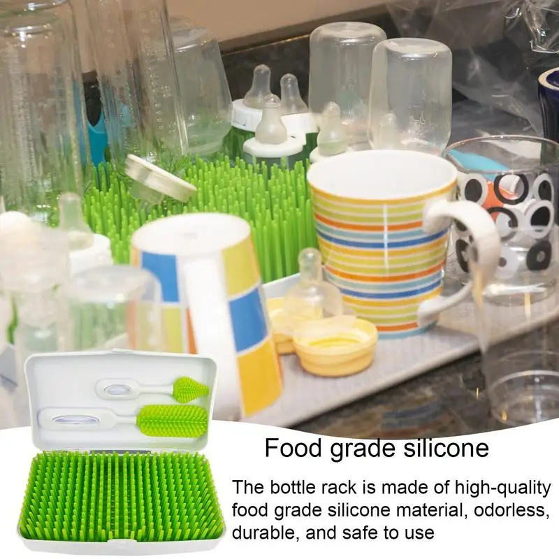 Baby Drying Rack For Bottles Safe Drying Rack Silicone Organizer Detachable Space Saving Dryer With Storage Box For