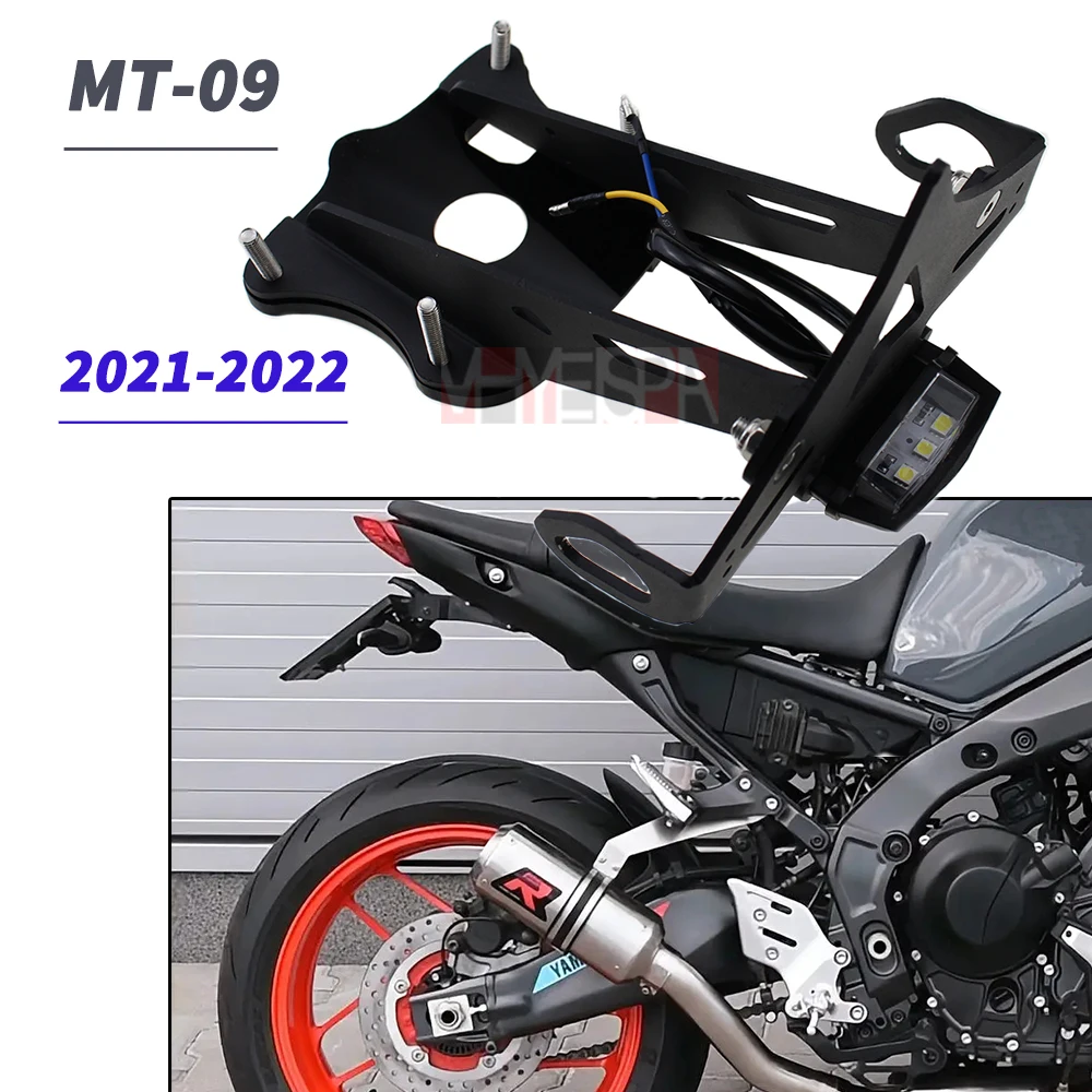 Motorcycle Rear License Plate Holder Fender Eliminator Tail Tidy For Yamaha Mt-09 Mt09 Sp 2021 2022 Porta Placa Moto Accessories