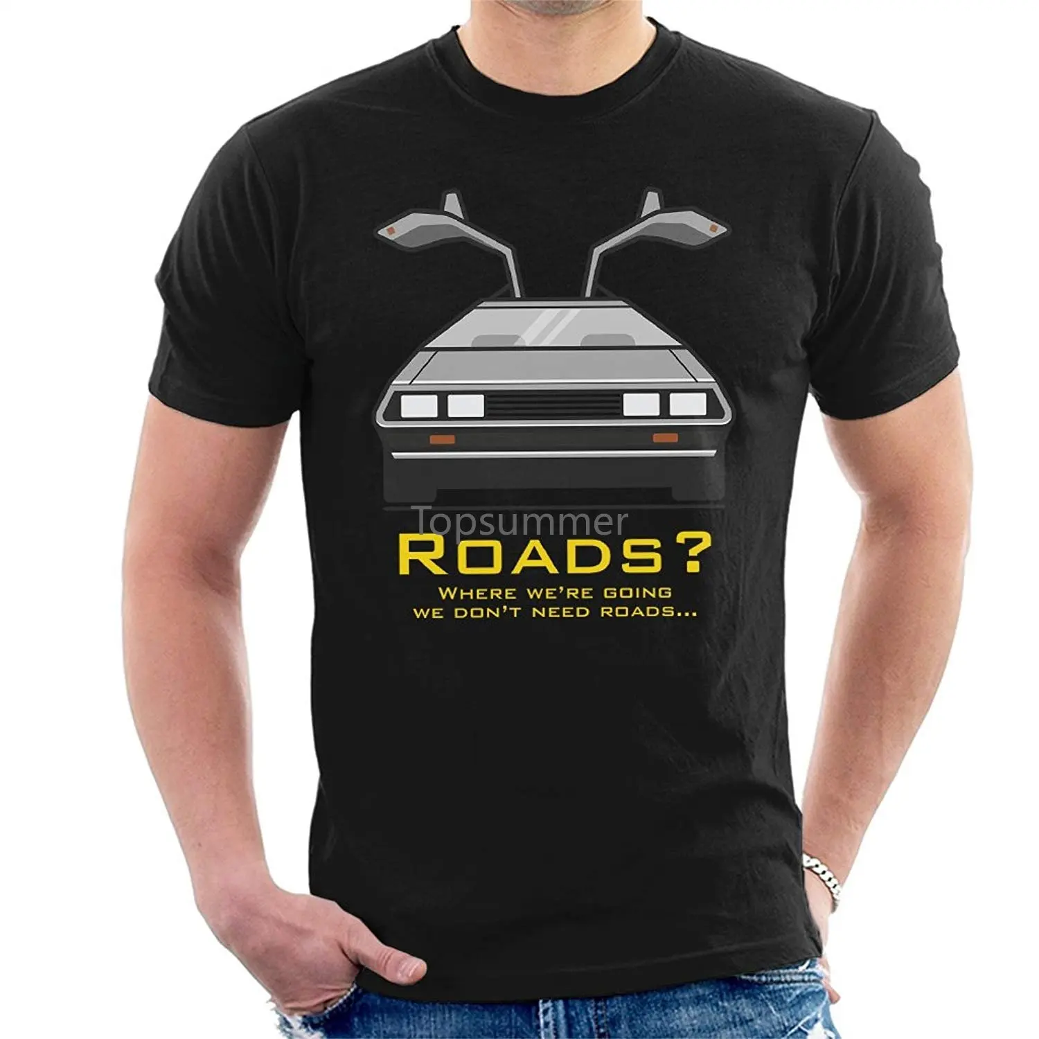 

Coto7 DMC Back To The Future Roads Quote Men T-Shirt