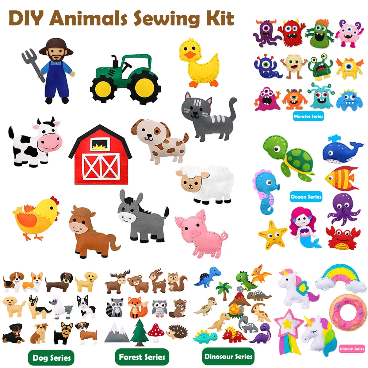 DIY Animal Sewing Kits Felt Toys Crafts Early Kids Education Sensory Set sewing craft kit