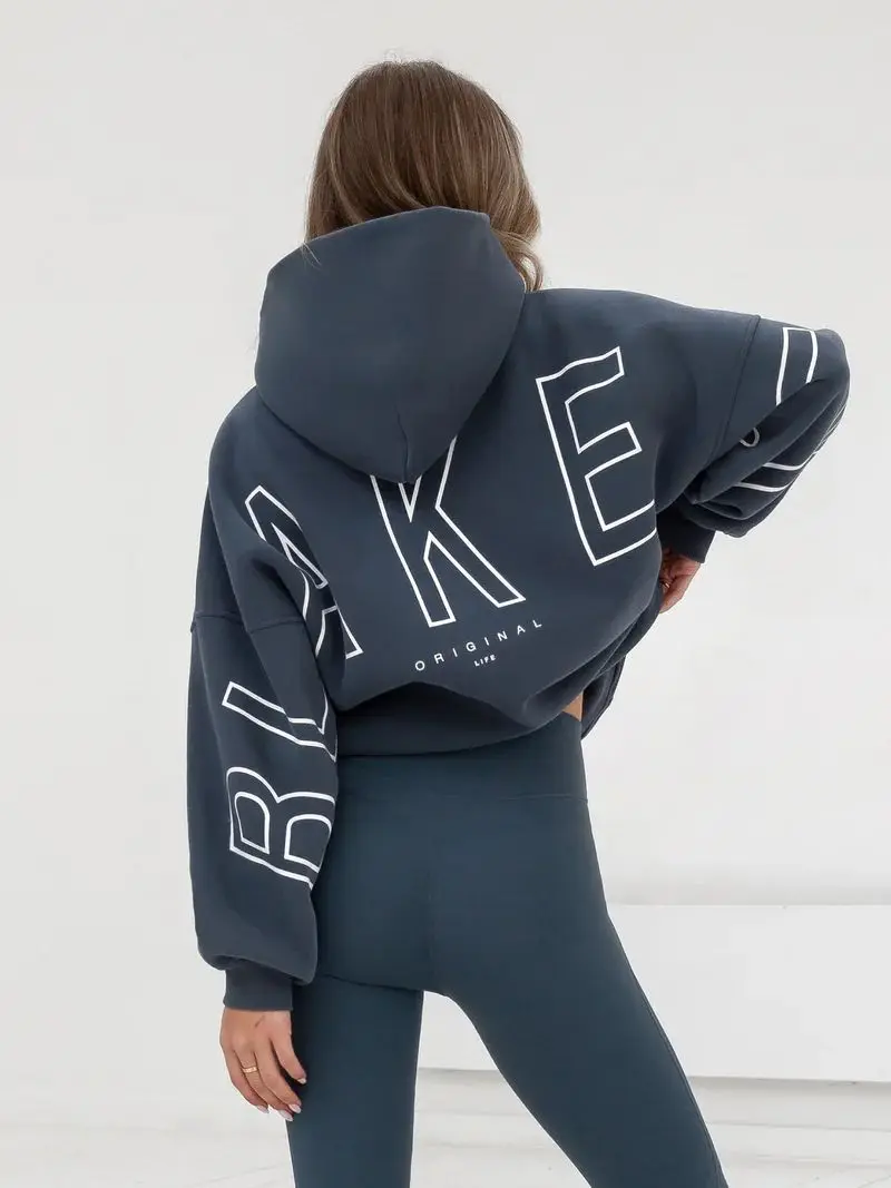 Hip-hop Harajuku High Street Trendy Brand Letter Print Oversized Hoodie Men Y2K 2025 Retro Gothic Punk Casual Sweatshirt Women