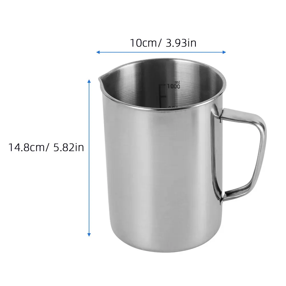 스테인레스 스틸 측정 컵 1000Ml 실험실 규모 비커 화학 실험실 장비 정확한 측정 도구