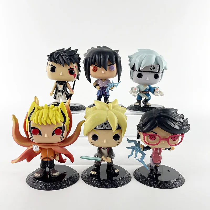 6 Pcs/Set NARUTO 10-11cm Q Version Square Head FIgure Naruto