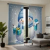 2pcs set HD Christmas gift snowman decoration curtain Blue tie digital printed curtain Home Decoration style Decoration livin 4