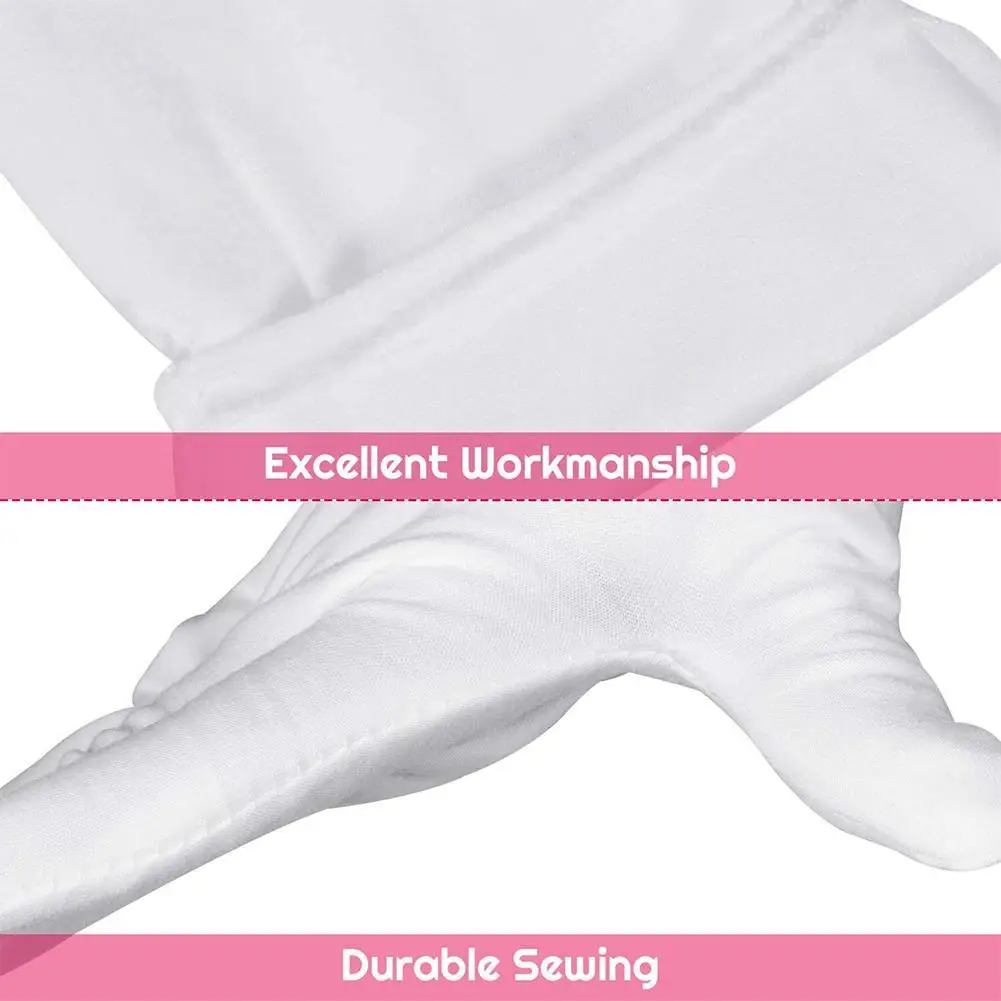 12 Pairs Cotton White Gloves General Purpose Moisturising Gloves Lining Size S-XL S4E1 5