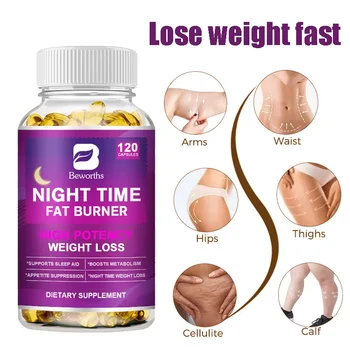 BEWORTHS Night Time Fat Burnner Capsule for Women and Men Loss Weight Management Weight Slimming Tool Detox Burning Fat