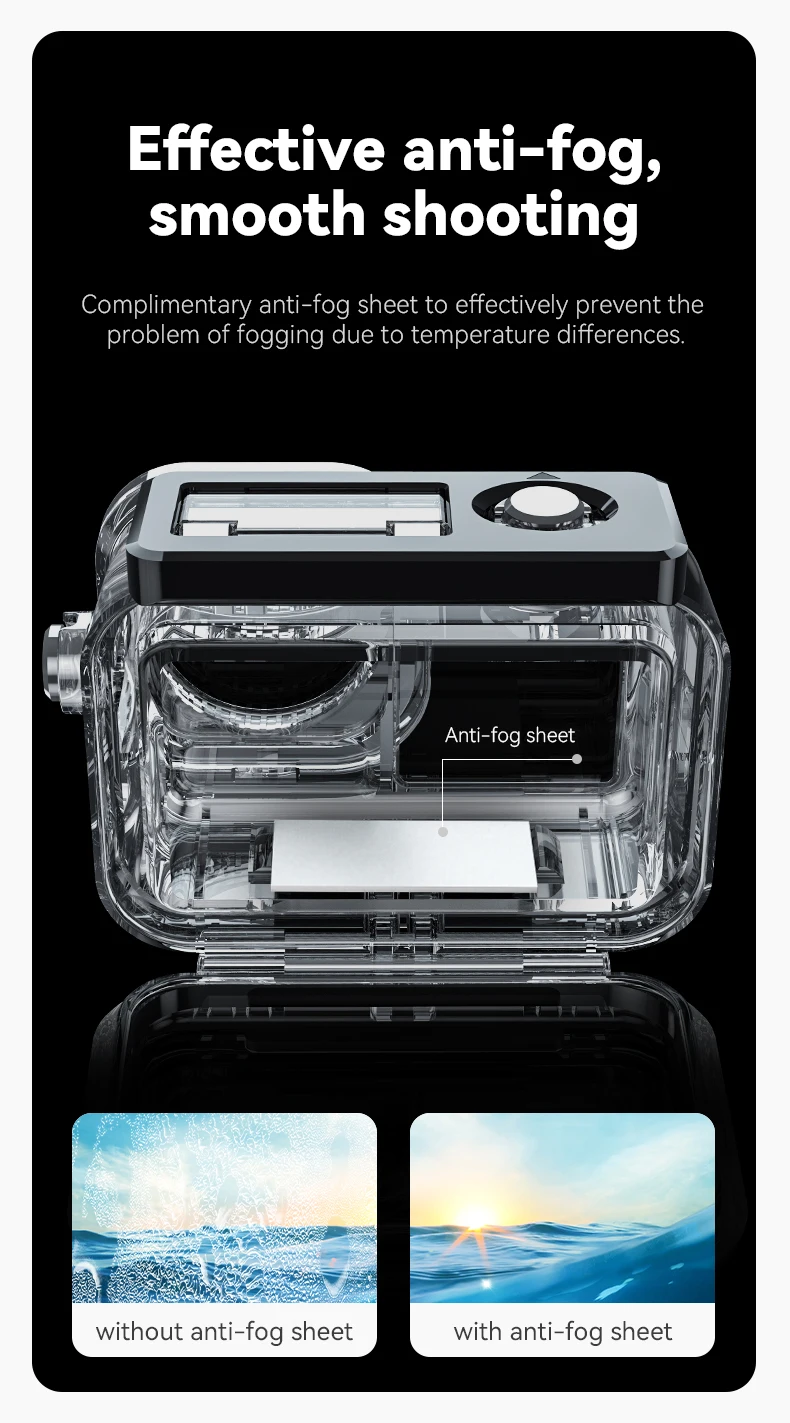 TELESIN 45M Action Camera Waterproof Case For DJI Action 3 4 Underwater Diving H