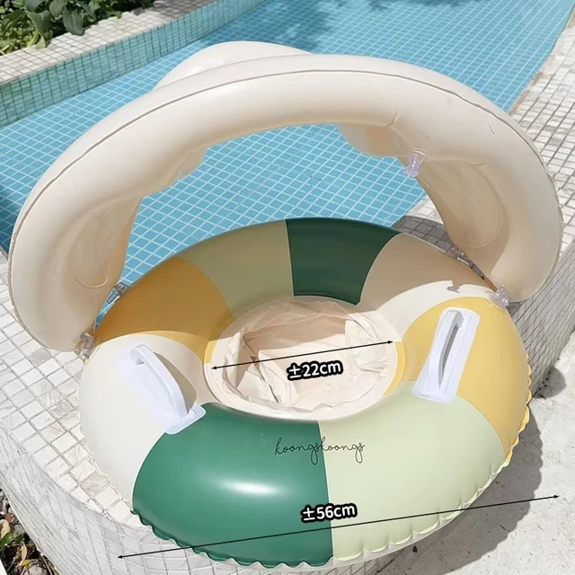 Baby Swimming Circle Inflatable Kids Pool Float Seat with Detachable Sunshade Infant Swim Ring Beach Pool Water Play Equipment 5