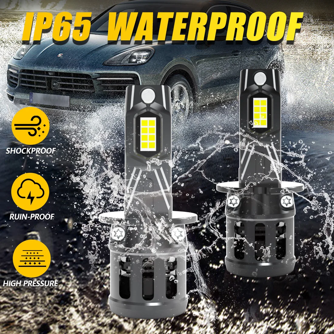 2x High Power H3 LED-Scheinwerfer 1:1 Mini-Scheinwerfer 20000LM 6000K Autolampen Superhelle Plug-and-Play-Auto-Scheinwerferlampen – Detail 6