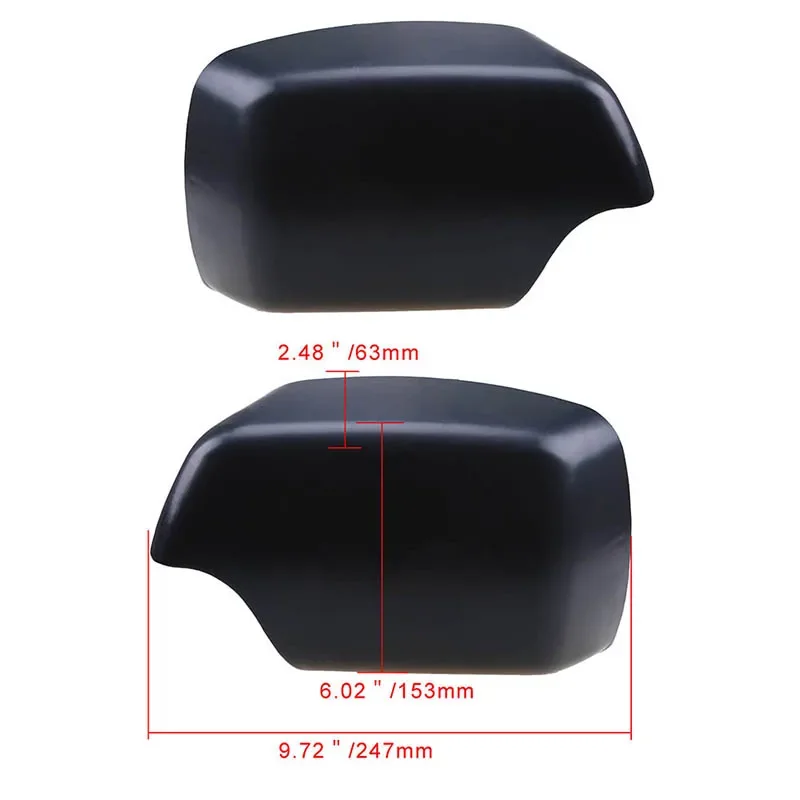 POSSBAY Car Side Mirror Cover Black Rearview Mirror Shell 