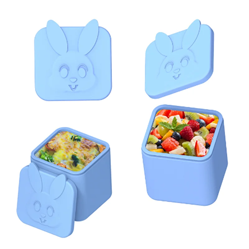 뚜껑이 있는 실리콘 스낵 용기, 재사용 가능한 어린이 도시락, 누출 방지 소스 용기, 식품 보관 용기, 1-4 개