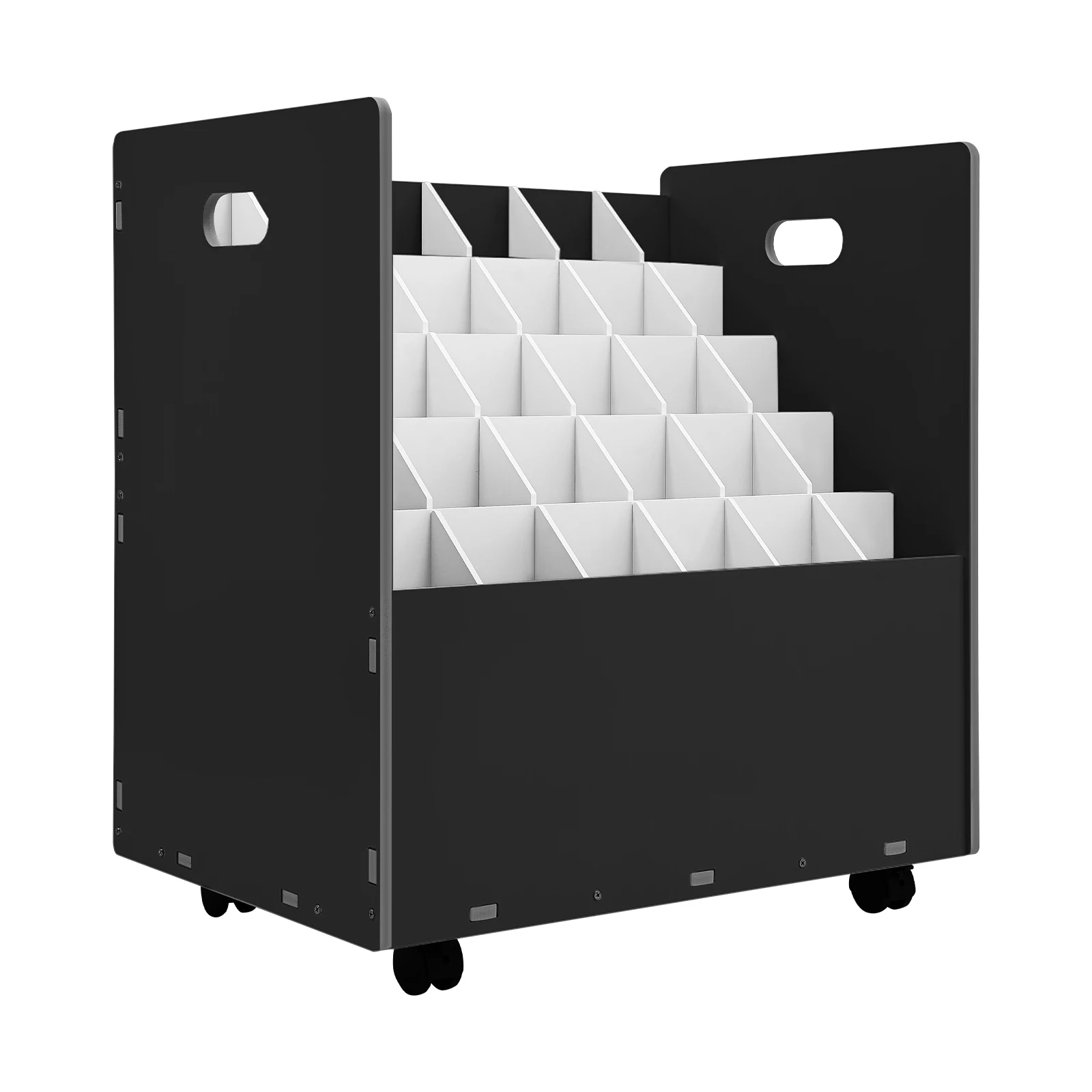 Bodenstehendes mobiles Roll-Akten-Aufbewahrungsregal, Roll-Akten-Aufbewahrungsschrank mit Rädern, 30 Fächer, Roll-Akten-Aufbewahrungsorganisator mit Wh – Detail 3
