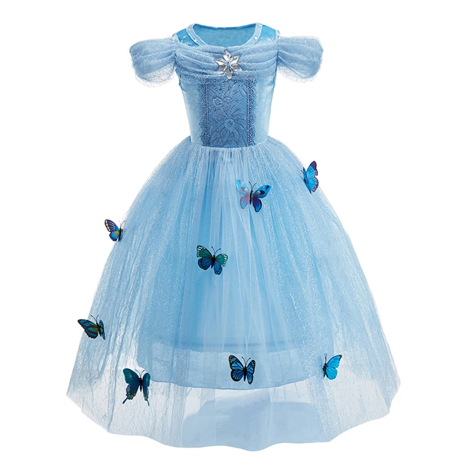 thumbnail image 1 of Disfraz de princesa Disney para niña, vestido de sirena, Ariel, Frozen, Elsa, Anna, Halloween, Blancanieves, Bella, ropa de Cosplay, 1 of 5