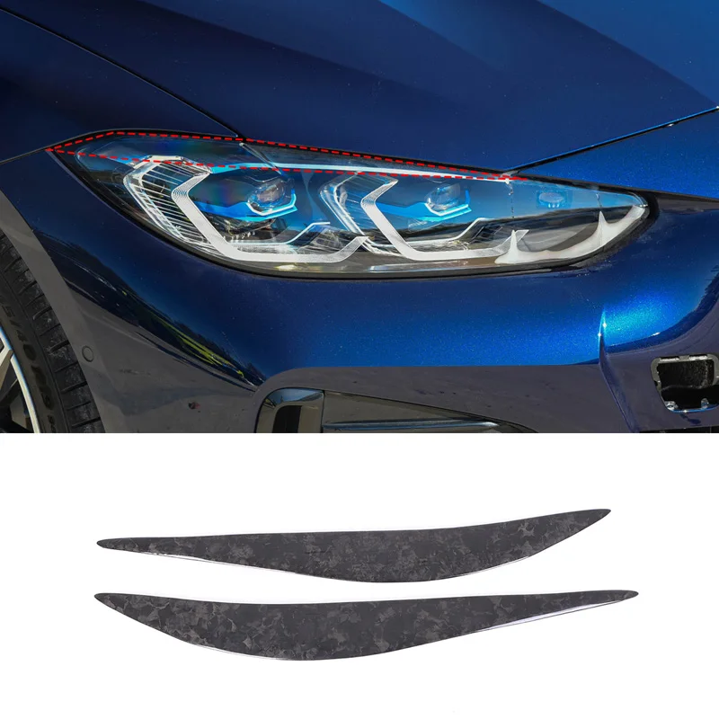 

For BMW 4 Series M3 M4 F80 F82 F83 F32 F33 F36 Real Carbon Fiber Car Headlight Stickers Eyebrow Eyelid Trim Strip Accessories