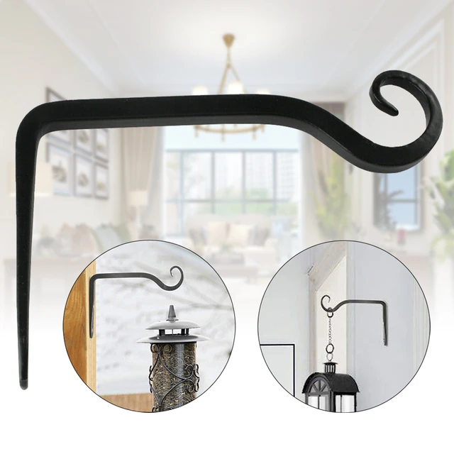 Planter Wall Hook Living Room Bracket Hanging Clothes Lantern Home Decor  Wall-mounted Balcony Shelf Black